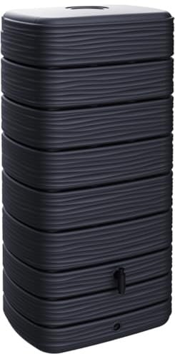 Ondis24 Regenwasser Wandtank Regenfass Eco 650 Liter Graphit anthrazit inkl. Wasserhahn