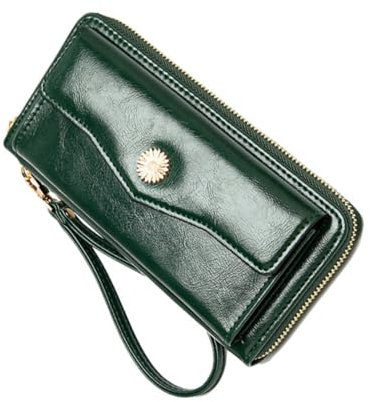 Veemoon 1stück Damen Long Wallet Große Kapazität Geldbörse Mit Münzfach Und Handgelenkband Für Lippenstift Handy Und Kosmetik