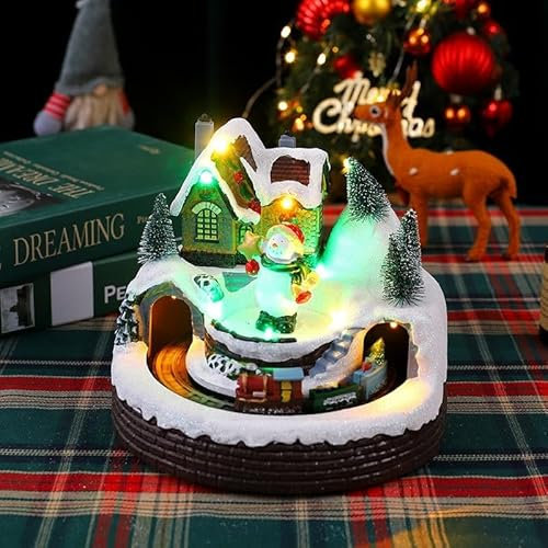 Musik drehbarer Zug Dekoration mit beleuchteten Funktionen für Urlaubsstimmung (B)