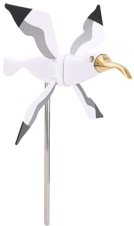 Seagull Animal Whirligig Windmühle, Möwe Ornament Spinner Einfache Installation Plastik Weiße Farbe für Garten