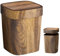 Eoixuqba Cubo De Basura Para Baño De Madera | Papelera Rectangular Para Baño | 12 Litros Decorativo Resistente A Olores Contenedor Con Tapa Abatible Para Lavandería, Baño De Estilo Rústico, Área De