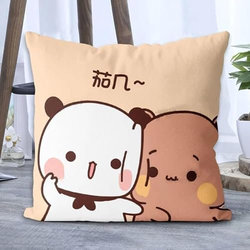 Niedliches Bubu Dudu Wurfkissen, Kawaii-Anime, weiches Cartoon-Panda-Kissen für Heimdekoration, entzückendes Geburtstagsparty-Kissen, Geschenke für Jungen und Mädchen (B,40 x 40 cm)