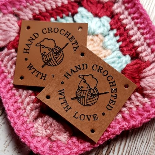 10 Stück Personalisierte Nähetiketten Aus Leder Mit Individuellem Logo Oder Text Für Mützen, Häkel- Und Handgefertigte Produkte, Faltbare Kleideretiketten(30 * 30mm)