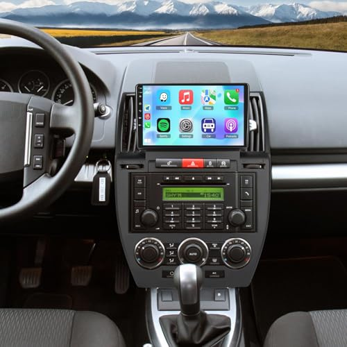 PLKEQS 2G+64G Android 15 Upgrade Car Stereo for Land Rover Freelander 2 2007-2012, 9 Inch Touch Screen 2 Din Car Radio with Wireless Carplay Android Auto BT SWC Camera,Y1