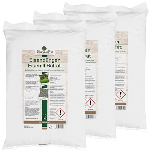 HaGaFe Eisendünger Eisen-II-Sulfat, TURBO Moosverdränger, Granulierter Rasendünger gegen Moos, 10 kg (3, 10 kg)