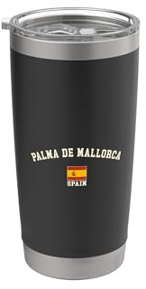 Vintage Palma di Maiorca Spagna Bandiera Spagna Souvenir Retro Bicchiere termico in acciaio inox doppia parete