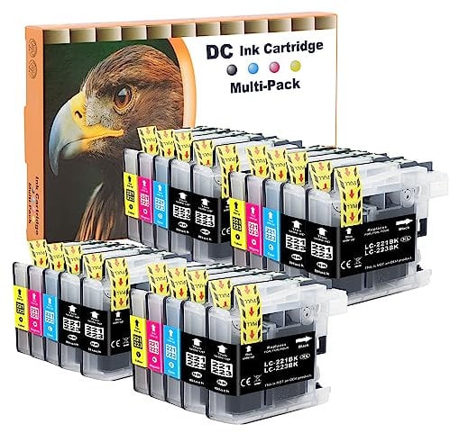 D&C 20 Set Druckerpatronen Tintenpatrone komp. für Brother LC-221 LC-223 DCP J4120 DWG,J562 DW,MFC J4420 DW,J4620 DW,J4625 DW,J480 DW,J5320 DW,J5620 DW,J5625, J5720 DW,J680 DW,J880 DW mit Chip