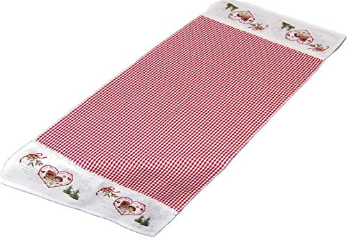 Tischdecke Weihnachten 40x90 cm Nostalgie Landhaus Rot Weiß Kariert Hossner Weihnachtsdecke (40 x 90 cm)