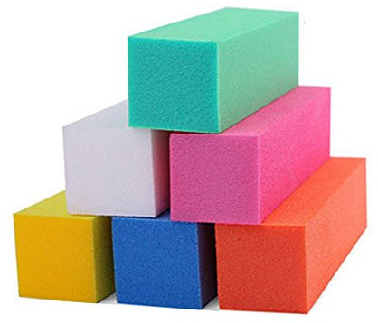 Lot de 12 limes à ongles carrées colorées pour polissage, manucure, pédicure, ongles, ponçage, grain, pour ongles