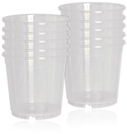 Geli Lot de 10 pots à orchidées 15 cm 1,7 l Transparent