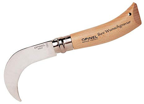 OPINEL Gärtnermesser, Buchenholzgriff (Namensgravur am Griff, One Size)