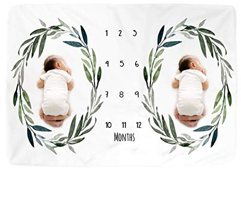 Kute 'n' Koo Premium-Fleece-Zwillings-Babydecke, monatlicher Meilenstein-Babydecke für Mädchen und Jungen, große personalisierte Fotografie-Hintergrunddecken, dickes Fleece für Mutter und Neugeborene