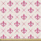 ABAKUHAUS Fleur De Lis Stoff als Meterware, Rosa Lilienblume, Qualitäts Stoff Dekorativer Polster Heimtextilienstoff, 2M (148x200cm), Creme Rosa