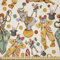 ABAKUHAUS Jahrgang Stoff als Meterware, Doodle Zirkus und Clown, Microfaser Stoff für Dekoratives Basteln, 1M (230x100cm), Blasse Erdegelb