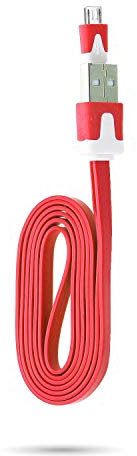 Cavo Caricatore per Huawei P Smart+ 2019 USB/Micro USB Noodle Universale (Rosso)