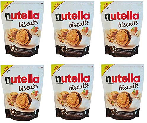 6 Confezioni da 304gr. di NUTELLA BISCUITS, biscotti croccanti dal cuore morbido ripieno del gusto unico di NUTELLA FERRERO, 6x304 gr