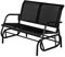 Esright Outdoor Glider Bench for 2 Person Outside Patio Gliders Loveseat Porch Glider Swing with Powder Coated Steel Frame for Backyard, Garden, Balcony (Black)
