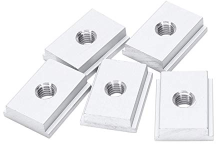 OIUYT 5Pcs M8 T-Track cursore Scorrevole in Lega di Alluminio Dado T Tassello Scorrevole for Lavorazione di Legno Strumento di Maschere di Vite Slot Fastener (Color : Silver)