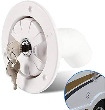 Wasser-Einfüllkappe mit Schwerkraftschloss, Wohnmobil-Wassereinlass für Wohnwagen-Einlass frischer Einfüllstutz, abschließbares Zubehör, mit Edelstahl-Innenkern, für Wohnwagen und Anhänger