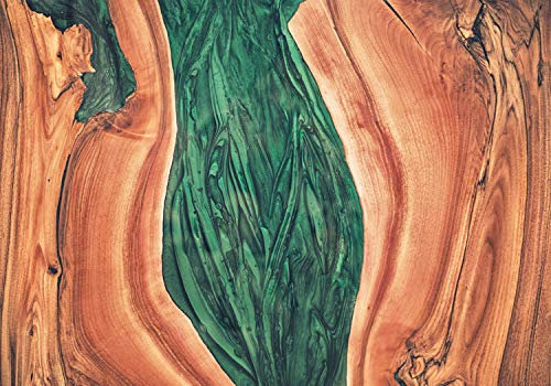 wandmotiv24 Fototapete Epoxidharz Holz Holzbrett, M 250 x 175 cm - 5 Teile, Wanddeko, Wandbild, Wandtapete, Vlies-Tapeten, Brett Harz türkis braun M6679