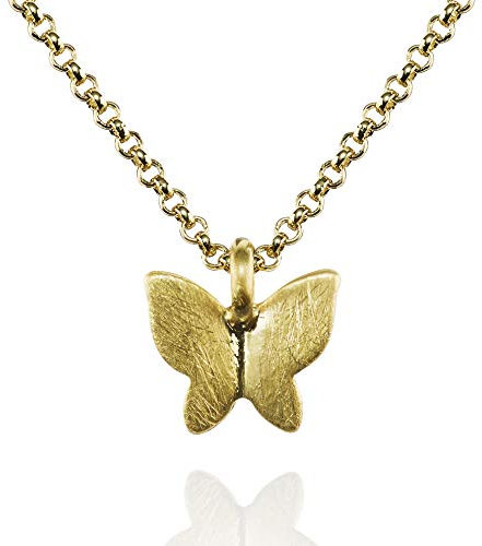 namana Schmetterling Kette für Damen und Mädchen, Gold Anhänger mit Halskette für Frauen, Schmetterlingskette aus Gold mit elegantem gebürstetem Finish
