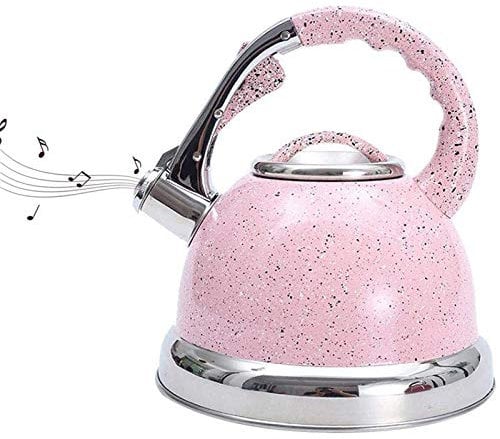 CHLDDHC 3.5L Stainless Steel Whistling Kettle, Pink Tea Kettle for Stove, Stainless Steel Kettle/Teapot With Wooden Handle Electric Stove Whistling Kettle for Tea Coffee