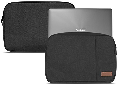 NAUC Notebook Tasche kompatibel für Asus Chromebook Flip CX5 Hülle Laptop Schutzhülle Case Cover in Schwarz Blau oder Grau, Farbe:Schwarz