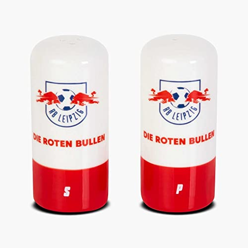 RB Leipzig Salz- und Pfeffer Streuer - Die roten Bullen/Logo - Gewürzstreuer RBL - Plus Lesezeichen Wir lieben Fußball