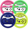 COODIO Volant Switch, Racing Wheel Joy Con, Volant de Course Pour Mario Kart 8 Deluxe / Nintendo Switch & Modèle OLED, Vert Néon / Rose Néon / Bleu / Jaune Néon (Pack de 4)