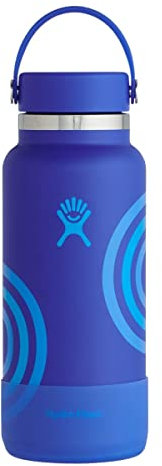 Hydro Flask Flex-Cap-Flasche mit Stiefel, wiederverwendbare Wasserflasche aus Edelstahl, vakuumisoliert, 900 ml, Dunkelblau