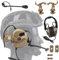 WLXW Casque Tactique pour Airsoft (Monté sur La Tête Et Monté sur Casque), Cache-Oreilles Tactique Extérieur Chasse (Pas Réduction du Bruit), avec Bras Adaptateur Rail Arc pour Casque,Tan