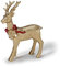 Inge-glas Weihnachtsfigur Hirsch 9,5cm stehend Keramik Weihnachtsdeko Dekofigur mit Glocken Deko Gold rot