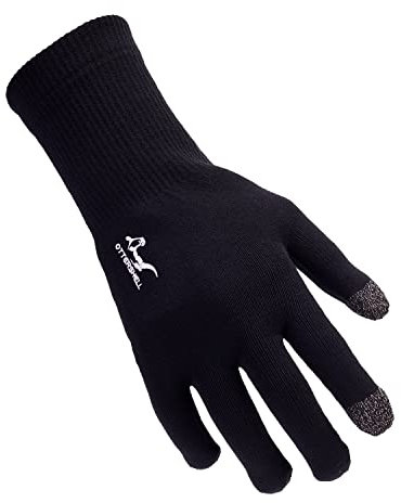 OTTERSHELL Warme Handschuhe für den Winter, wasserdicht, atmungsaktiv, mit Touchscreen, für alle Outdoor-Aktivitäten, Laufen, Radfahren, Wandern, kaltes Wetter. (Schwarz, L)