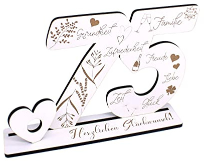 Deko Aufsteller 75 Jahre Geburtstag Geldgeschenk Jubiläum Tischdeko zum verschenken für Geld Gutschein Kronjuwelen Hochzeit