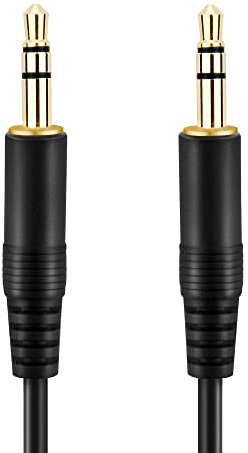 conecto cable audio, jack de 3,5 mm a jack de 3,5 mm, negro, 0,60 m