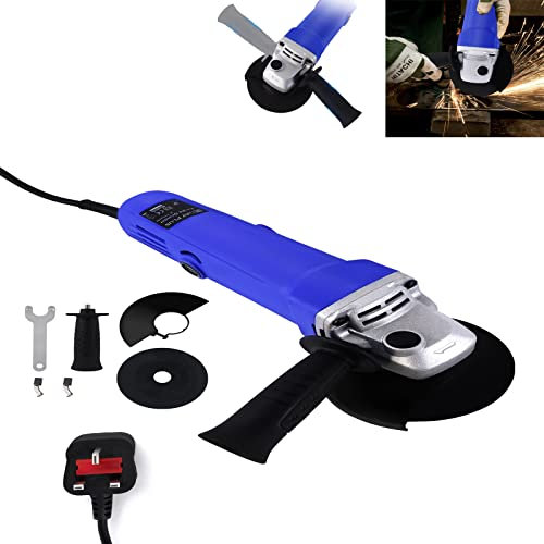 Professional Angle Grinder 18V Flathead Angle Grinder 900W Light Power Tool with 1X Grinding Wheel, 1X Grinding Wheel Cover, 2X Carbon Brush, 1X Wrench and Side Handle
