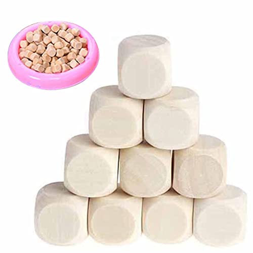 Kasmole 10 Stücke Blankowürfel, 1,4 c Unbemalte Holzwürfel, Holzwürfel Blanko, Holzwürfel Würfel, Einfacher Holz Würfel Mit Runden Ecken 6 Seitige, Für Kunst & Handwerk Brettspiele