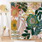 Hnmdmyi Tenda da doccia fiori boho 180x240, astratto fiori bohemien foglie tropicali colorato tenda da bagno metà secolo moderno arte estetica impermeabile poliestere tessuto lavabile tenda da bagno