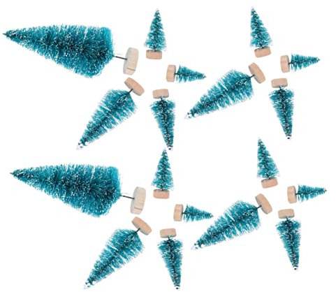 Yardenfun 60st Mini-Schnee-Tasman Künstliche Kiefer Mini-Weihnachtsbaum Im Topf Weihnachtsbaum Für Den Schreibtisch Weihnachtsbaumfigur Klein Mini-bäume Zum Basteln Weihnachten Kamin Hölzern