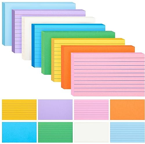 HEYPLACE Colored Index Cards 3x5, 300 Count Ruled Flash Cards for Studying