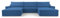 mb-moebel Wohnlandschaft aus Cordstoff Ecksofa U-Form Cord mit Schlaffunktion Eckcouch mit Bettkasten Sofa Couch Polsterecke U-Sofa - 410x85x200cm - Denver U - Poso 05 Dunkelblau