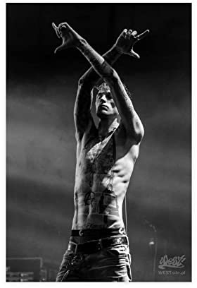 GUyfam Machine Gun Kelly Hip Hop Rapper MGK Poster 10 Leinwand Poster Wandkunst Dekor Druck Bild Gemälde für Wohnzimmer Schlafzimmer Dekoration 30 x 45 cm