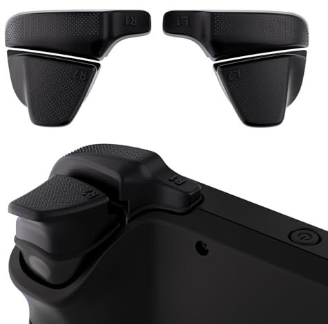 playvital Tasti Estensione L1R1L2R2 Grip per Steam Deck OLED/LCD,LR Increaser Trigger Miglioramento Set,Pulsanti Bumper Grilletti Lunghi per Steam Deck Console-Nero