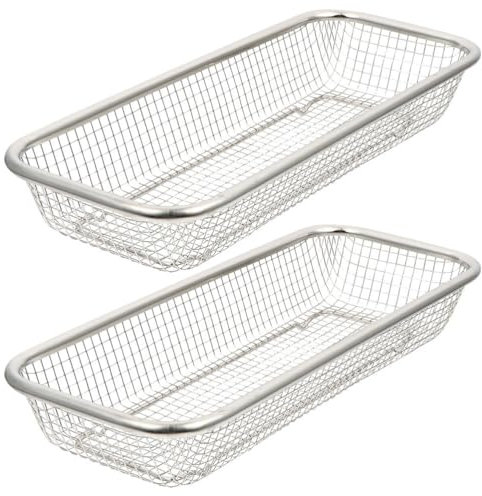 2 Pièces Panier Lave-Vaisselle En Acier Inoxydable, Panier De Rangement Multifonction Pour Couverts, Fruits Et Ustensiles, Égouttoir À Maille Dure Pour Cuisine