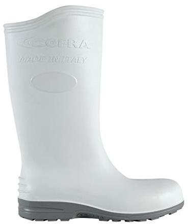 COFRA ECLYPSE S4 FO SR Taglia Stivale PVC/Nitrile Bianco/Perla - Puntale Stivali da Lavoro Scarpe Antinfortunistiche