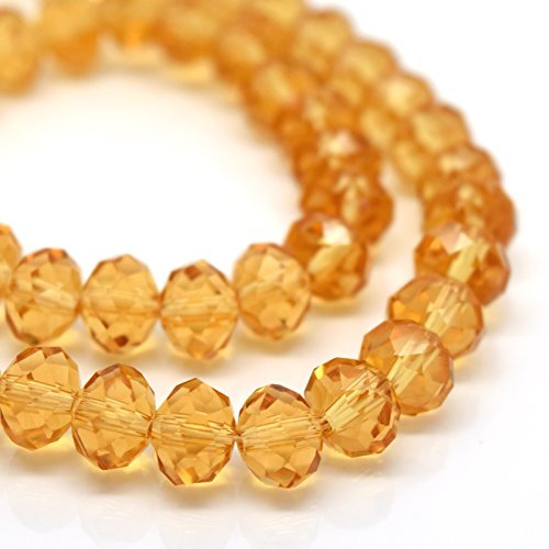 Faceted Glass Rondelle Beads for Jewellery Making 4mm,6mm,8mm,10mm - Pick Size and Colour (4X3MM - (140PCS), Champagne)