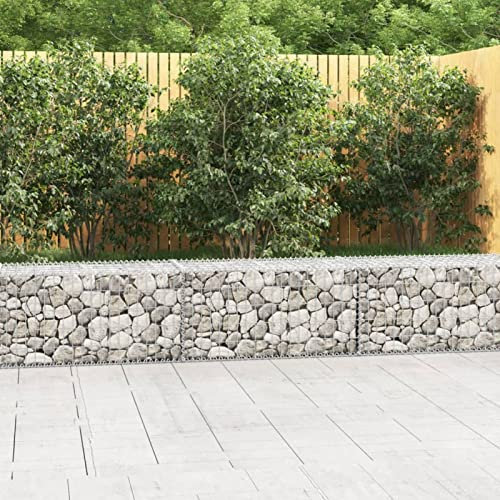 Mengtu Mobili Gabbione con Copertura in Acciaio Zincato 300x50x50cm, Gabbioni Metallici per Pietre, Gabbioni da Giardino, Gabbione Fioriera Casa Mobili Decor per Casa