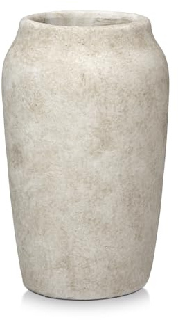 Briful große rustikale Keramikvase, Shabby-Vintage, strukturierte Vase, 11 cm breite Öffnung, Vase für Pampas, künstliche Blumen, Zweige, Bauernhausstil, Heimdekoration, Hochzeitsregal