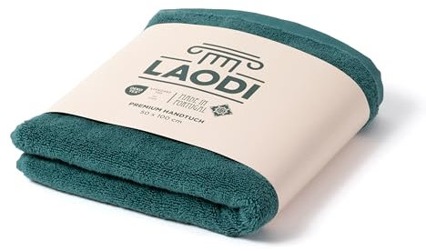 LAODI Premium Handtuch – 50x100 – Antikes Grün – 100 % Baumwolle – 570 g/m² – Hergestellt in Portugal