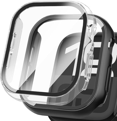 Aimtel 2 Pezzi Cover Custodia Pellicola Protettiva compatibile con Apple Watch Series 10 42mm,HD Anticaduta PC con in vetro temperato Custodia per iWatch Series 10 42mm
